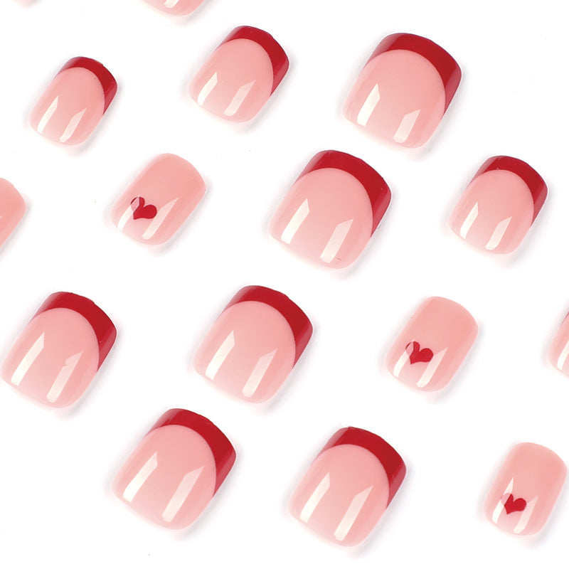 Wholesale Red Edge French Love Nail Stickers